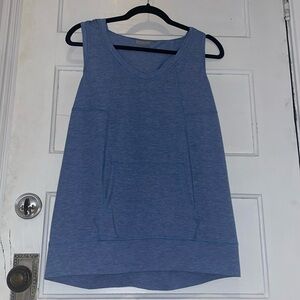 Nanette Lepore Large Blue Racerback V-Neck Sleeveless Hoodie